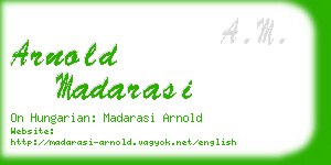 arnold madarasi business card